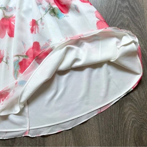 Two Sisters The Label Floral Halter Mini Dress High Neck White Pink Size Large - Picture 7 of 15